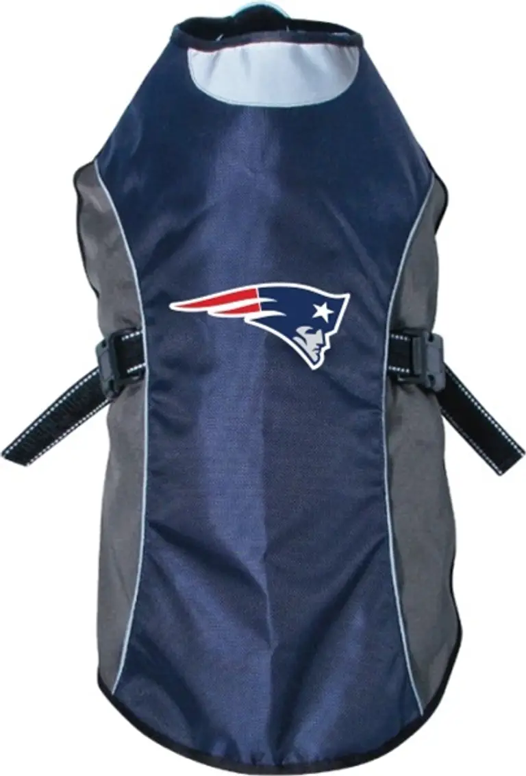 New England Patriots Water Resistant Reflective Pet Jacket Photo 1