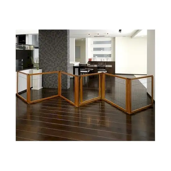 6 Panel Convertible Elite Pet Gate - Black Photo 1