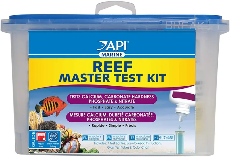 API Marine Reef Master Test Kit Tests Calcium, Carbonate Hardness, Phosphate and Nitrate Photo 1