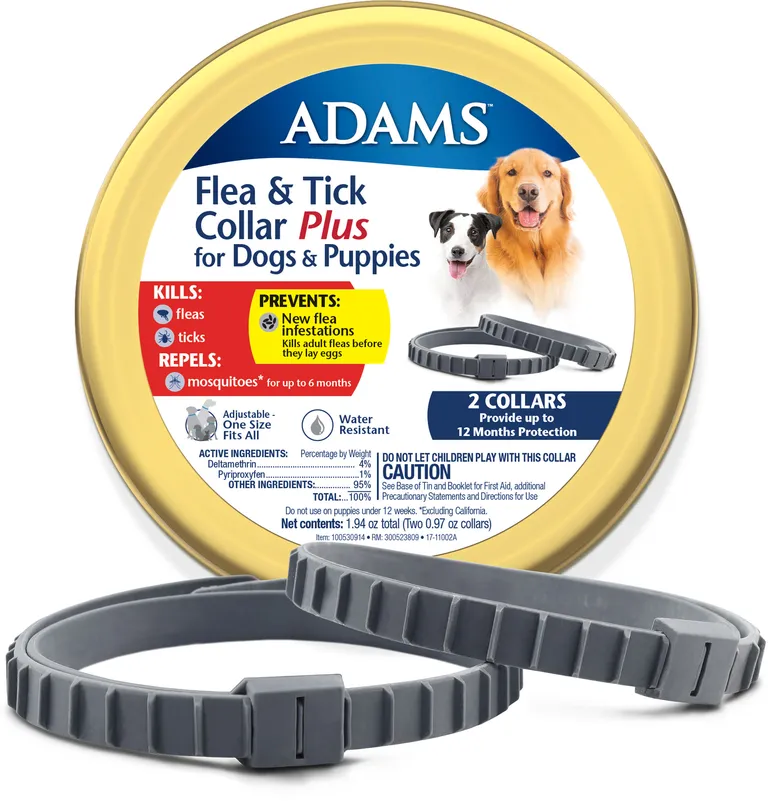Adams Flea and Tick Collar Plus for Dogs and Puppies Photo 2