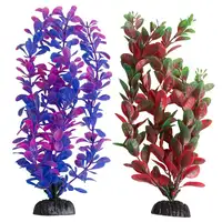 Photo of Aquatop Multi-Colored Aquarium Plants 2 Pack - Purple/Pink & Green/Red