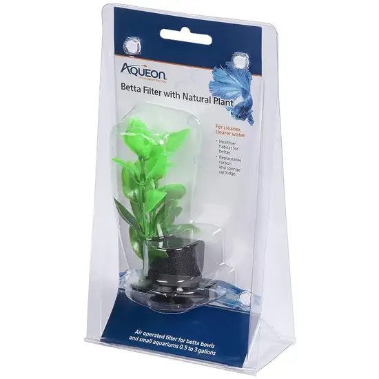 Aqueon Betta Filter with Natural Plant Photo 1