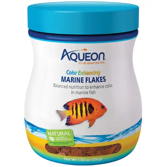 Aqueon Color Enhancing Marine Flakes Fish Food Photo 1