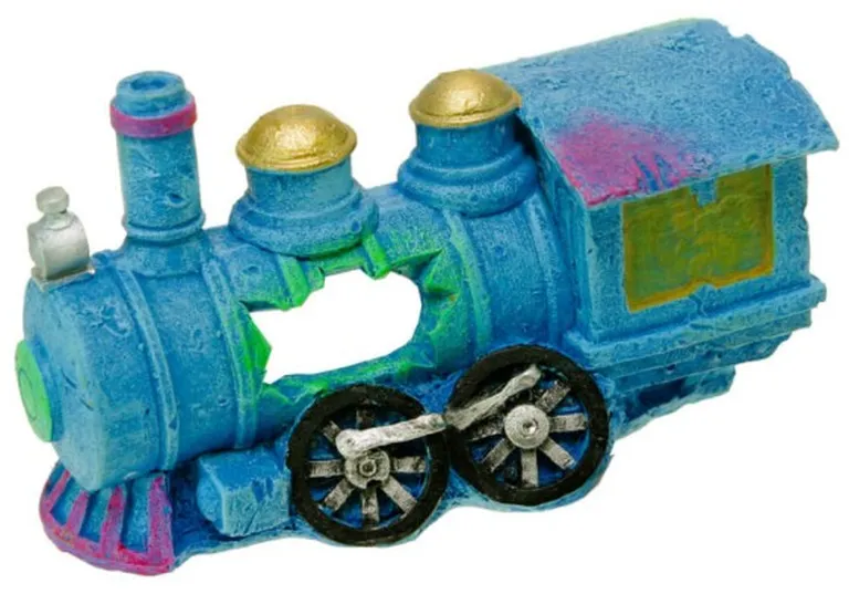 Blue Ribbon Exotic Environments Steam Locomotive Ornament Blue Photo 1