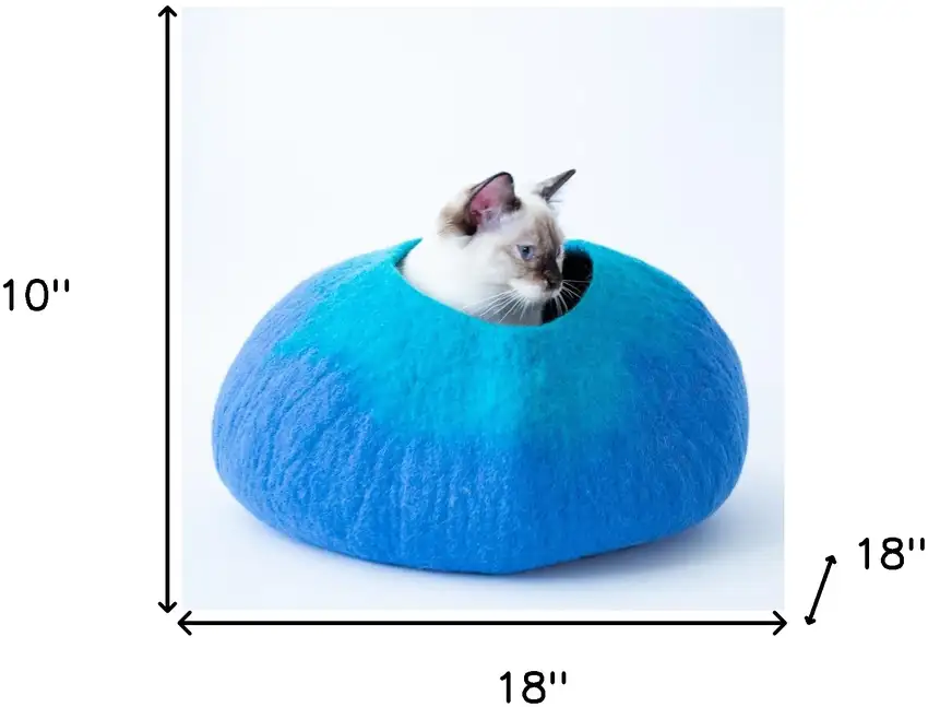 Blue and Turq Cat Cave Bed Photo 5
