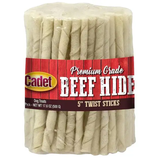 Cadet Premium Grade Beef Hide Twist Sticks 5 Inch Photo 1