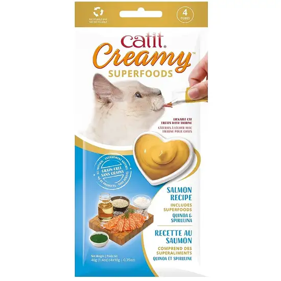 Catit Creamy Superfood Lickable Salmon, Quinoa and Spirulina Cat Treat Photo 1