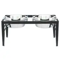 Photo of Chariot Double Elevated Dog Bowl - Small/Black