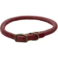 Photo of Circle T Rustic Leather Dog Collar Brick Red