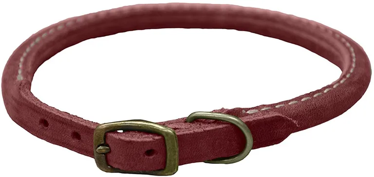 Circle T Rustic Leather Dog Collar Brick Red Photo 1