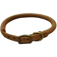 Photo of CircleT Rustic Leather Dog Collar Chocolate