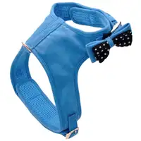 Photo of Coastal Pet Accent Microfiber Dog Harness Boho Blue with Polka Dot Bow