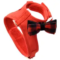 Photo of Coastal Pet Accent Microfiber Dog Harness Retro Red with Plaid Bow