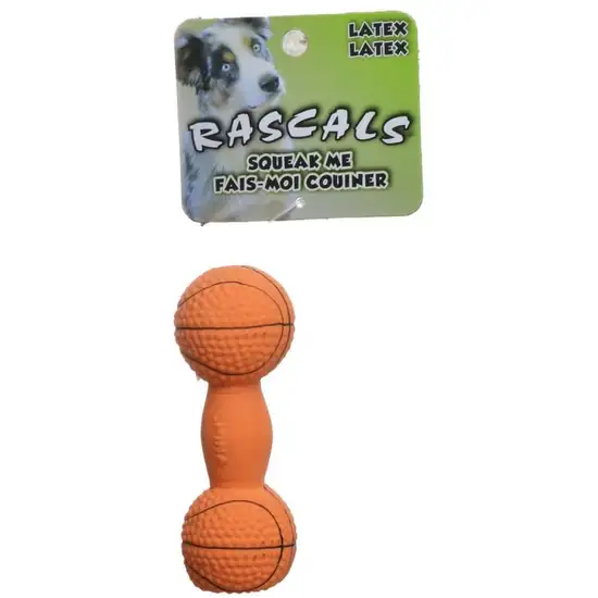 Coastal Pet Rascals Latex Basketball Dumbbell Dog Toy Photo 1