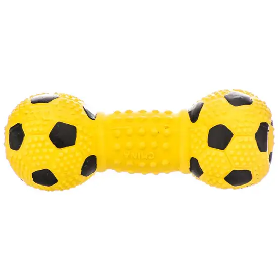 Coastal Pet Rascals Latex Soccer Ball Dumbbell Dog Toy Yellow Photo 1