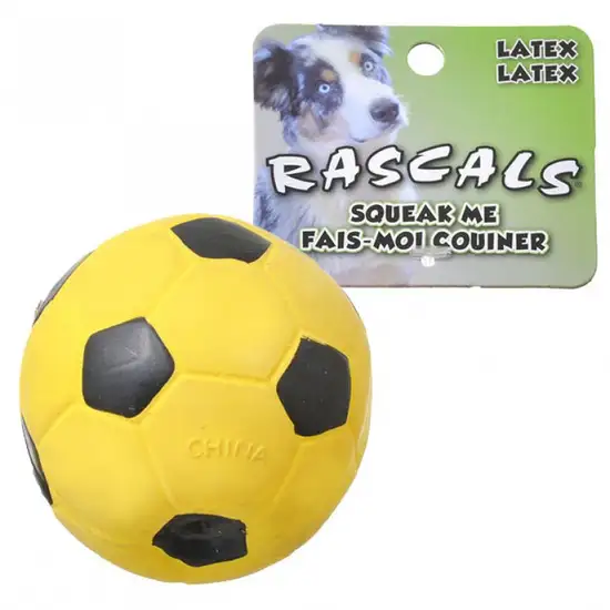 Coastal Pet Rascals Latex Soccer Ball Yellow Photo 1