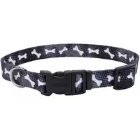 Photo of Coastal Pet Styles Nylon Adjustable Dog Collar Black Bones