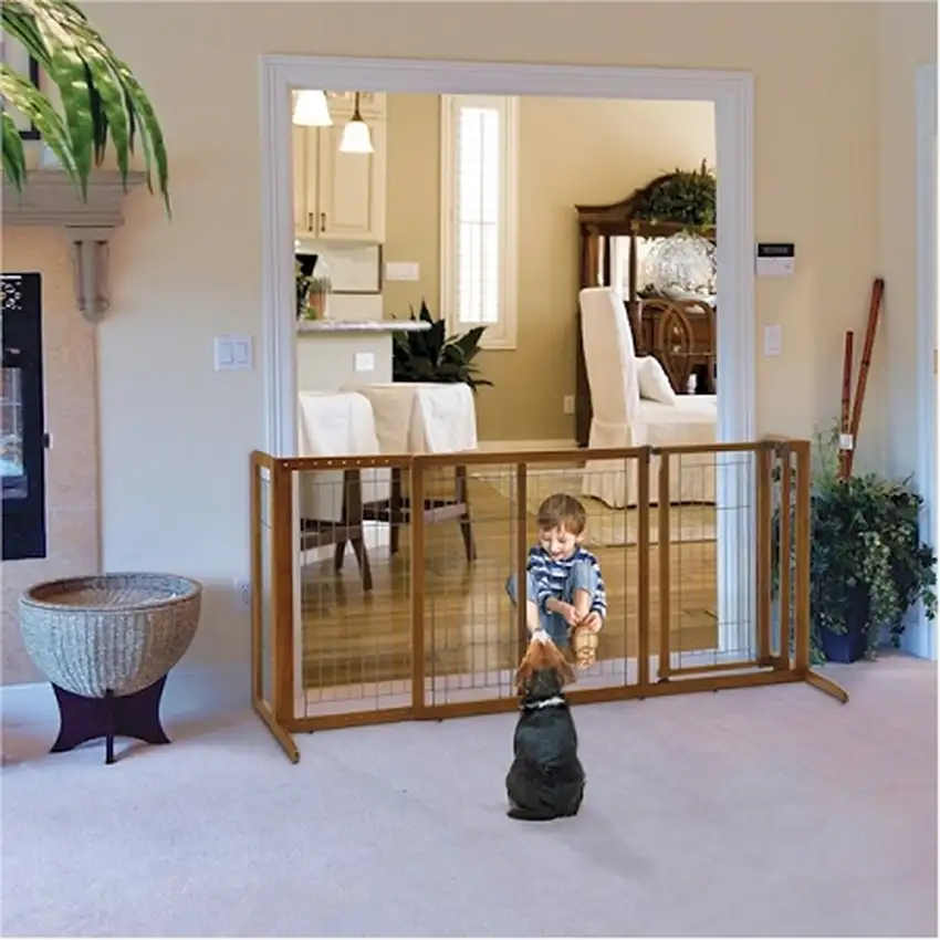 Deluxe Freestanding Pet Gate - Large Photo 1