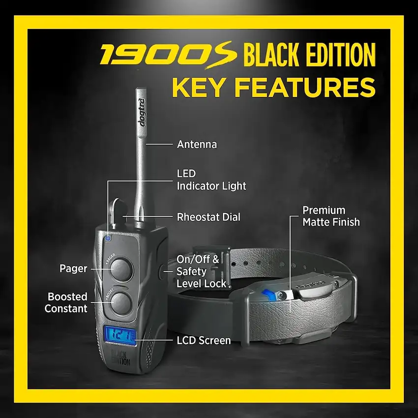 Dogtra 1900S Black Boost & Lock E-Collar Remote Dog Trainer 1-Mile Range Photo 2