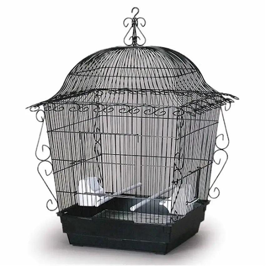 Elegant Scrollwork Bird Cage - White Photo 1