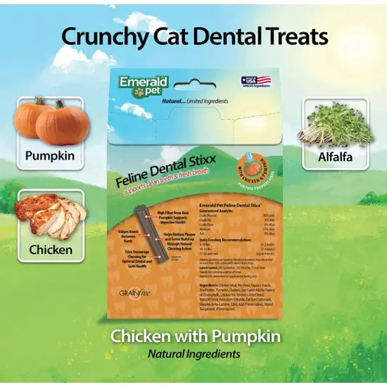 Emerald Pet Feline Dental Stixx Chicken and Pumpkin Recipe Photo 5