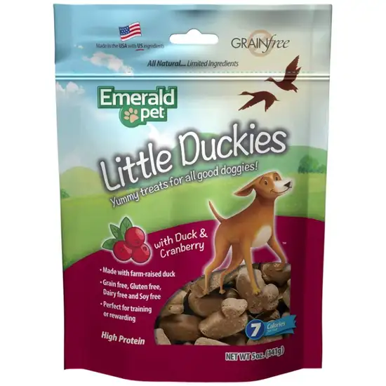 Emerald Pet Little Duckies Dog Treats with Duck and Cranberry Photo 1