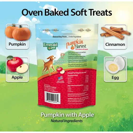 Emerald Pet Pumpkin Harvest Oven Baked Dog Treats with Apple Photo 6