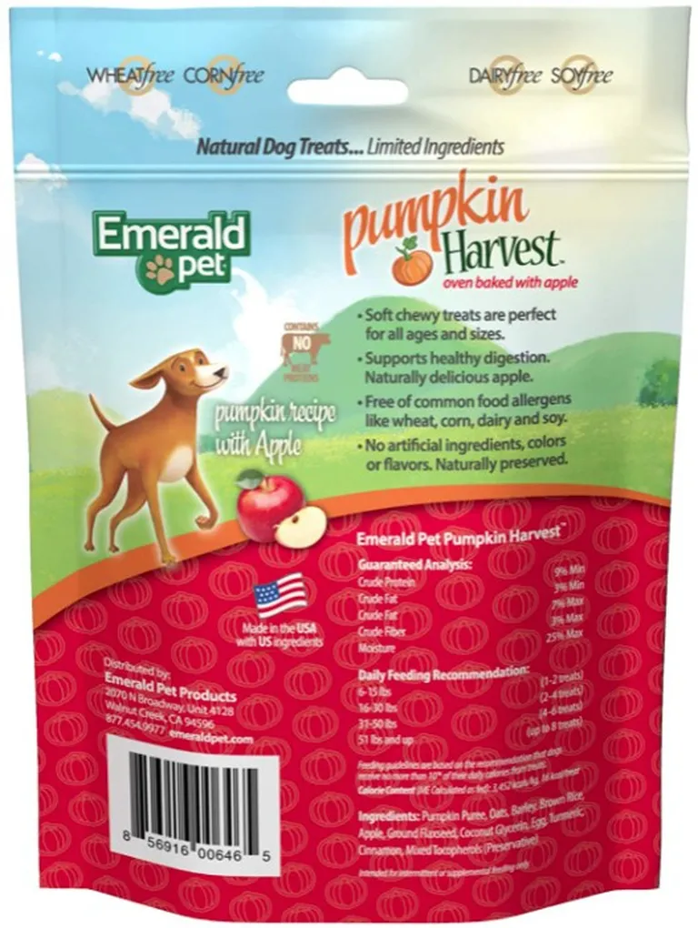 Emerald Pet Pumpkin Harvest Oven Baked Dog Treats with Apple Photo 2