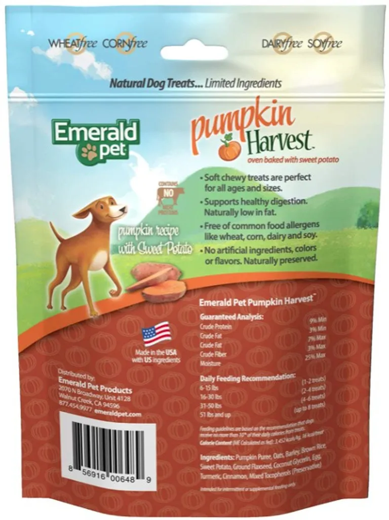 Emerald Pet Pumpkin Harvest Oven Baked Dog Treats with Sweet Potato Photo 2