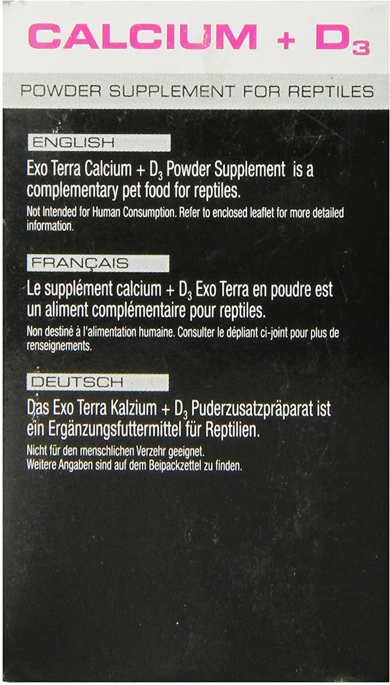Exo Terra Calcium + D3 Powder Supplement for Reptiles Photo 2