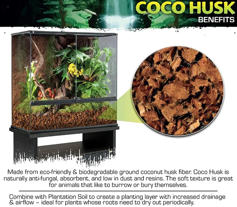 Exo Terra Coco Husk Coconut Fiber Bedding for Reptile Terrariums Photo 3