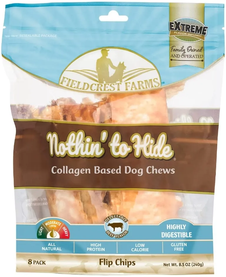 Fieldcrest Farms Nothin to Hide Beef Flip Chips Dog Chews Photo 1