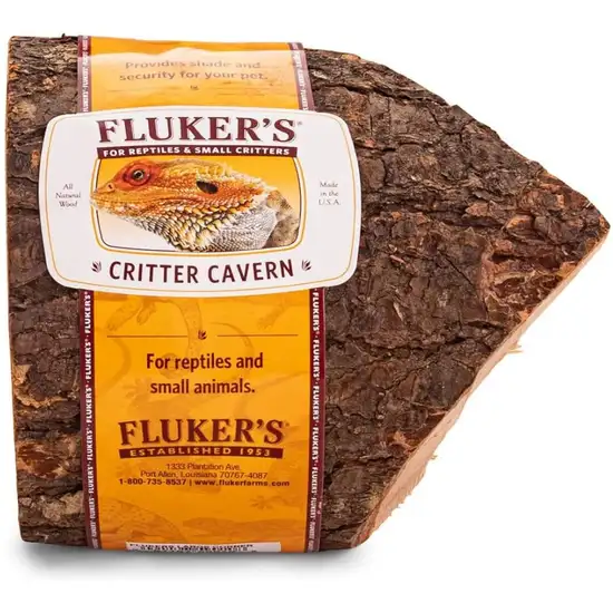 Flukers Critter Cavern Corner Half-Log for Reptiles and Small Animals Photo 1