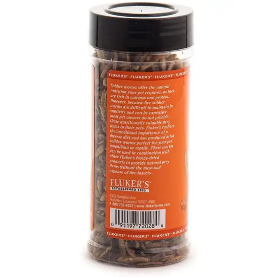 Flukers Dried Soldier Worms for Reptiles, Tropical Fish, Amphibians, Small Animals and Birds Photo 4