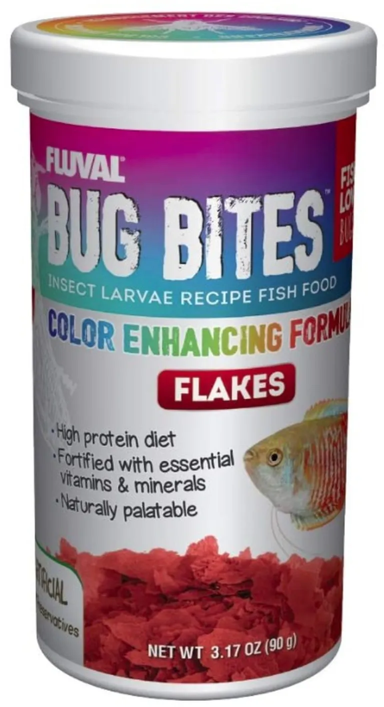Fluval Bug Bites Insect Larvae Color Enhancing Fish Flake Photo 1