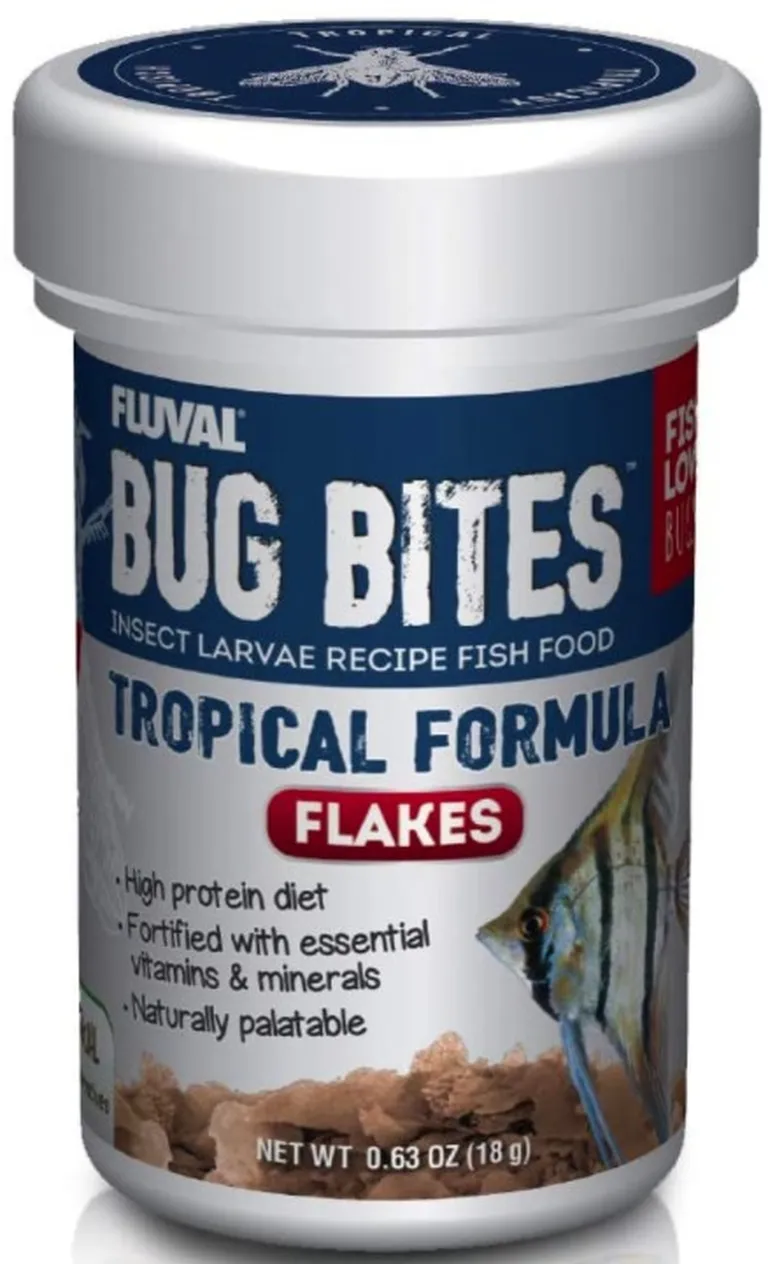 Fluval Bug Bites Insect Larvae Tropical Fish Flake Photo 1