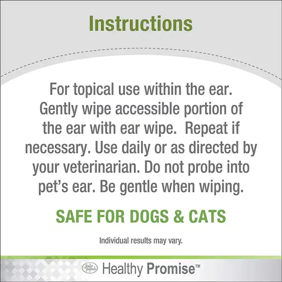 Four Paws Healthy Promise Dog And Cat Ear Wipes Photo 3