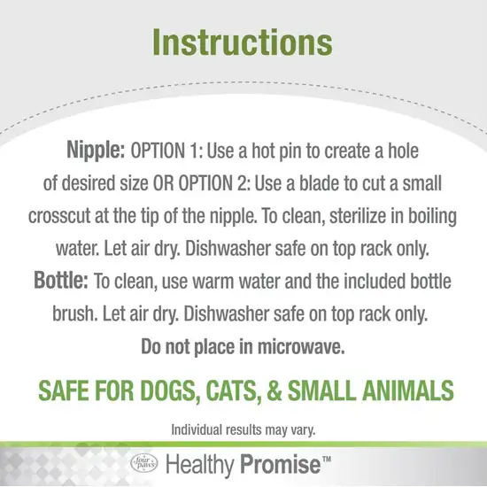 Four Paws Healthy Promise Pet Nurser Bottles Simulates a Familiar Feeding Process for Puppies, Kittens and Small Animals Photo 4