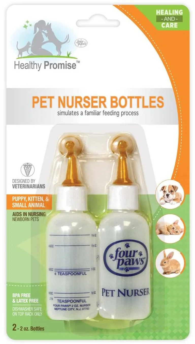 Four Paws Healthy Promise Pet Nurser Bottles Simulates a Familiar Feeding Process for Puppies, Kittens and Small Animals Photo 1