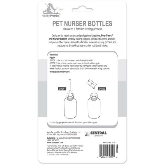 Four Paws Healthy Promise Pet Nurser Bottles Simulates a Familiar Feeding Process for Puppies, Kittens and Small Animals Photo 2