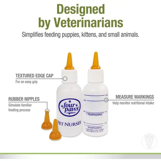 Four Paws Healthy Promise Pet Nurser Bottles Simulates a Familiar Feeding Process for Puppies, Kittens and Small Animals Photo 3