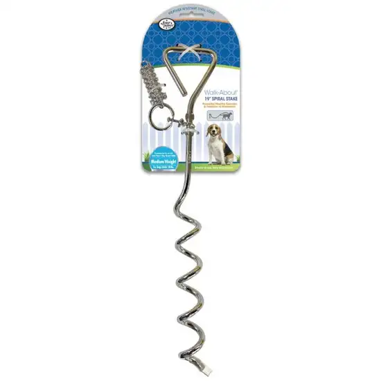 Four Paws Walk About Spiral Tie Out Stake Medium Weight for Dogs Photo 1
