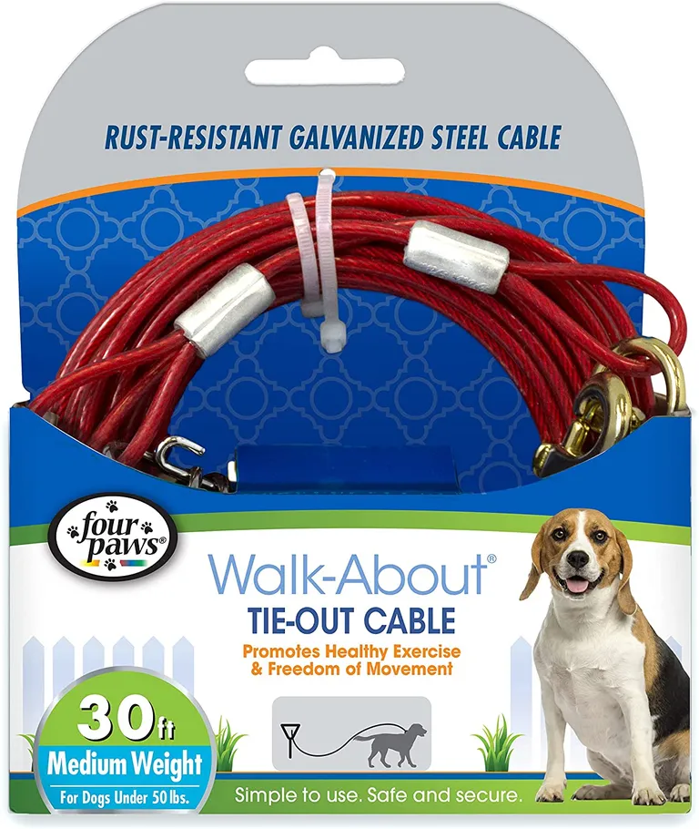 Four Paws Walk About Tie Out Cable Medium Weight for Dogs Photo 1