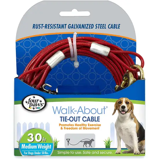 Four Paws Walk About Tie Out Cable Medium Weight for Dogs Photo 1