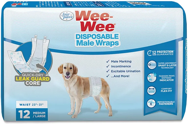 Four Paws Wee Wee Disposable Male Dog Wraps Medium/Large Photo 1