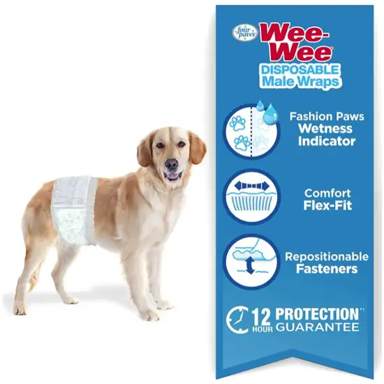Four Paws Wee Wee Disposable Male Dog Wraps Medium/Large Photo 2