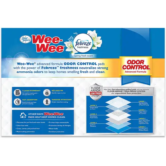 Four Paws Wee Wee Odor Control Pads with Fabreeze Freshness Photo 2