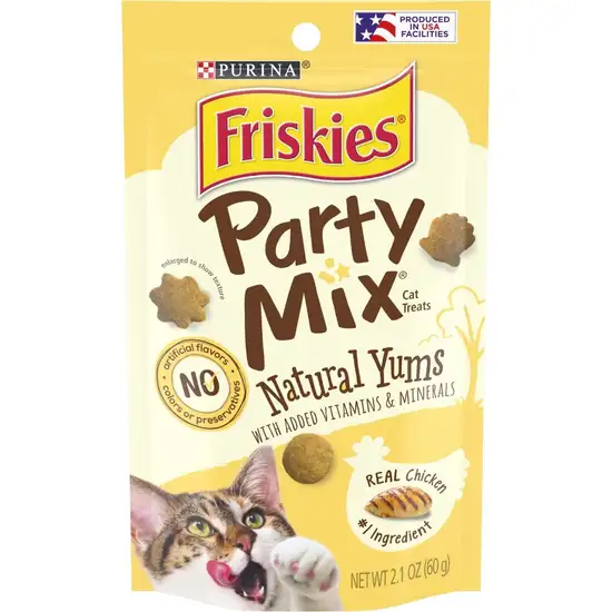 Friskies Party Mix Cat Treats Natural Yums with Real Chicken Photo 1