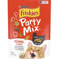 Photo of Friskies Party Mix Original Crunch with Chicken, ad Flavors of Liver and Turkey Cat Treats