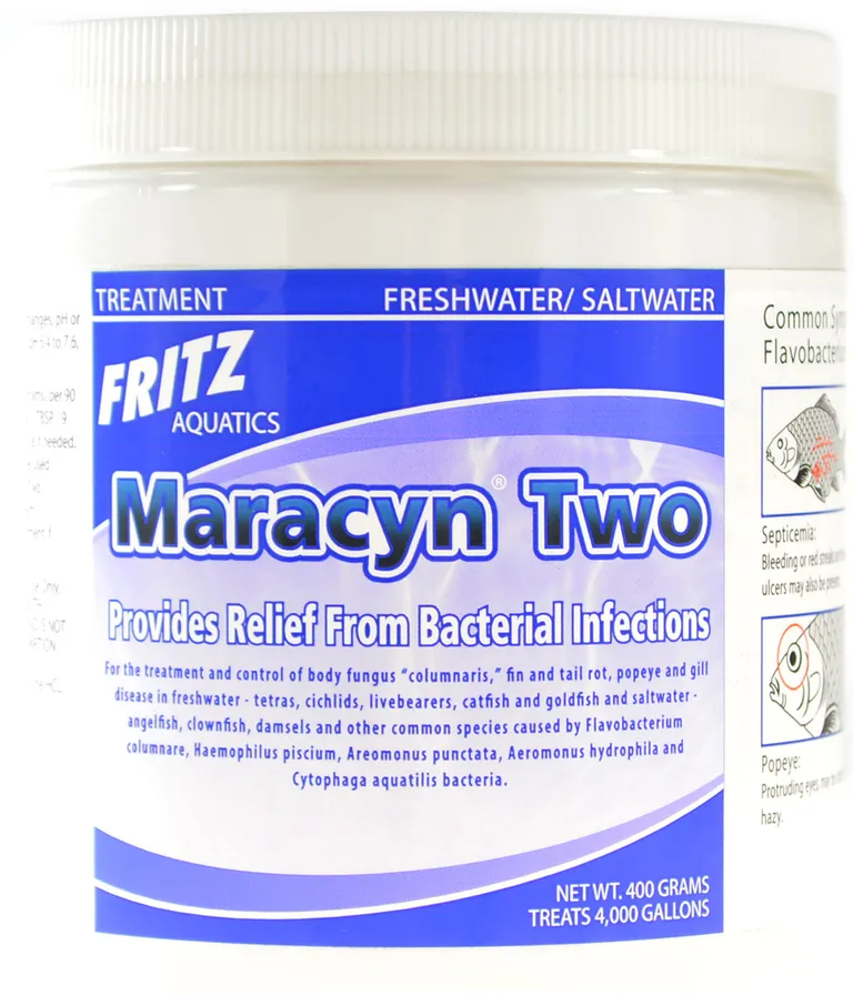 Fritz Aquatics Maracyn Two Bacterial Treatment Powder for Freshwater and Saltwater Aquariums Jar Photo 1